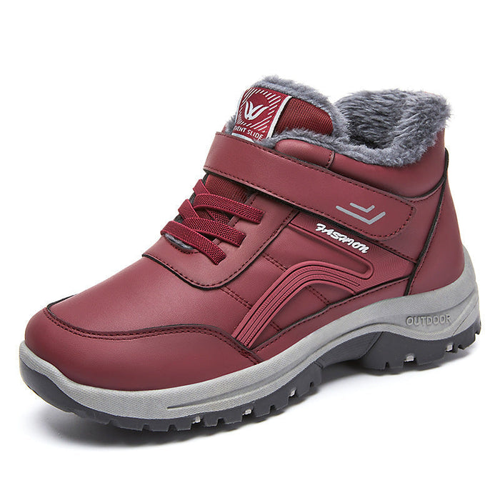 Fleece-Lined Winter Trainers Hook-and-Loop Strap Outdoors