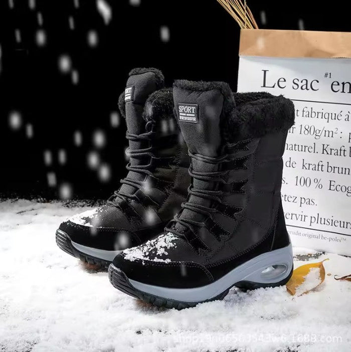 Women's Fleece-Lined Winter Snow Boots with Wide Toe Box
