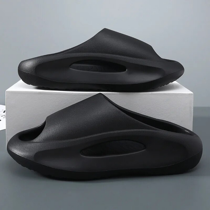 Thick Sole Platform Slides with Hollow Design