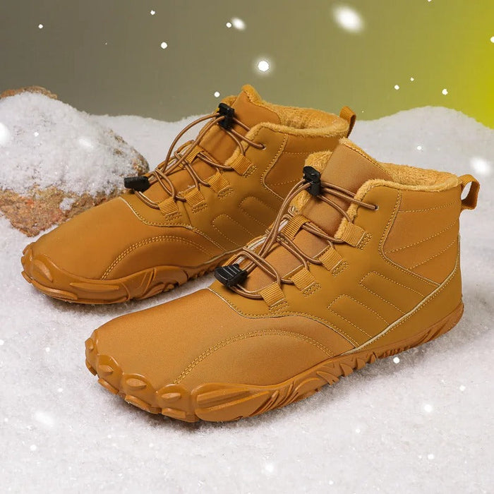 Fleece-Lined High-Top Barefoot Trainers with Non-Slip Sole