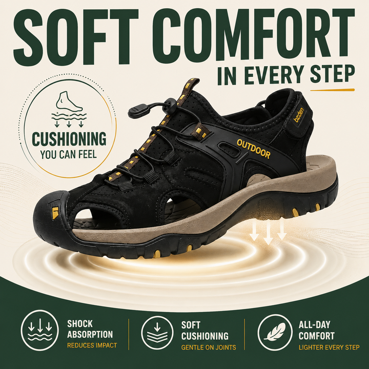 StrideGuard Men’s Closed-Toe Orthopedic Sandals