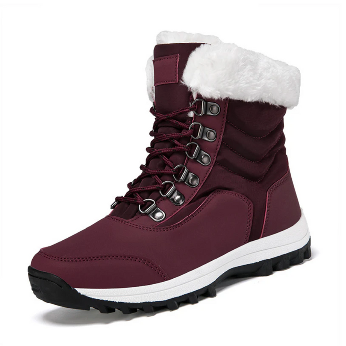 Women's Lace-Up Winter Boots with Fur Lining and Arch Support