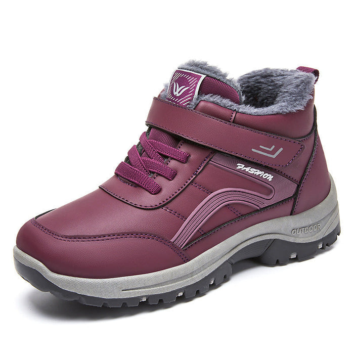 Fleece-Lined Winter Trainers Hook-and-Loop Strap Outdoors