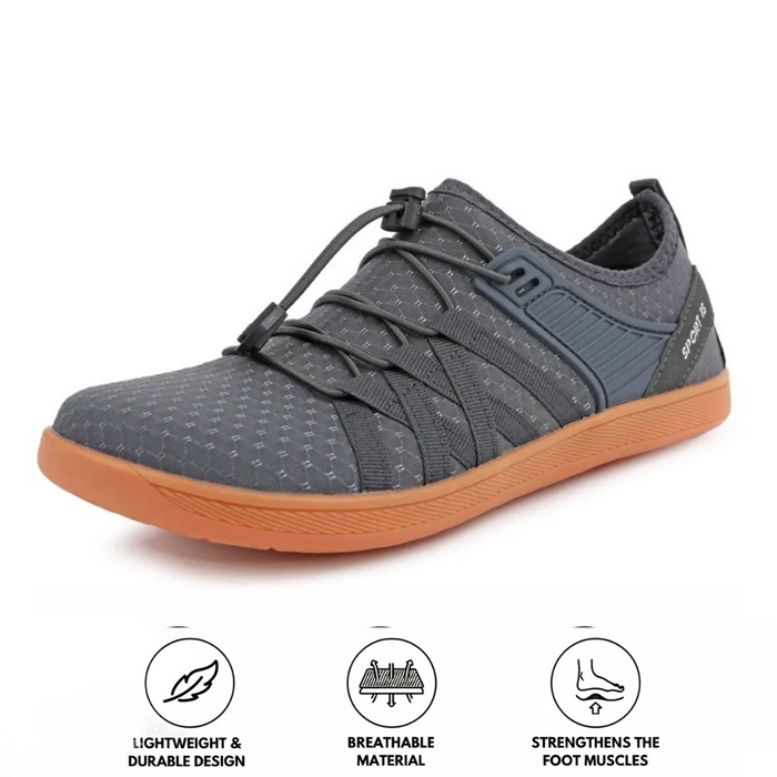 Men's Barefoot Trainers with Breathable Mesh Lace-Up