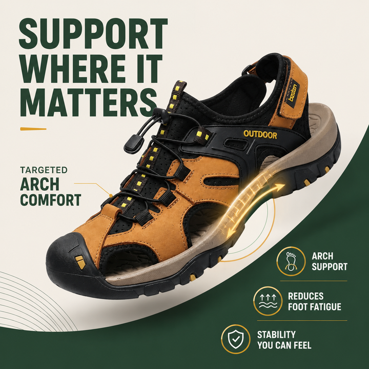 StrideGuard Men’s Closed-Toe Orthopedic Sandals
