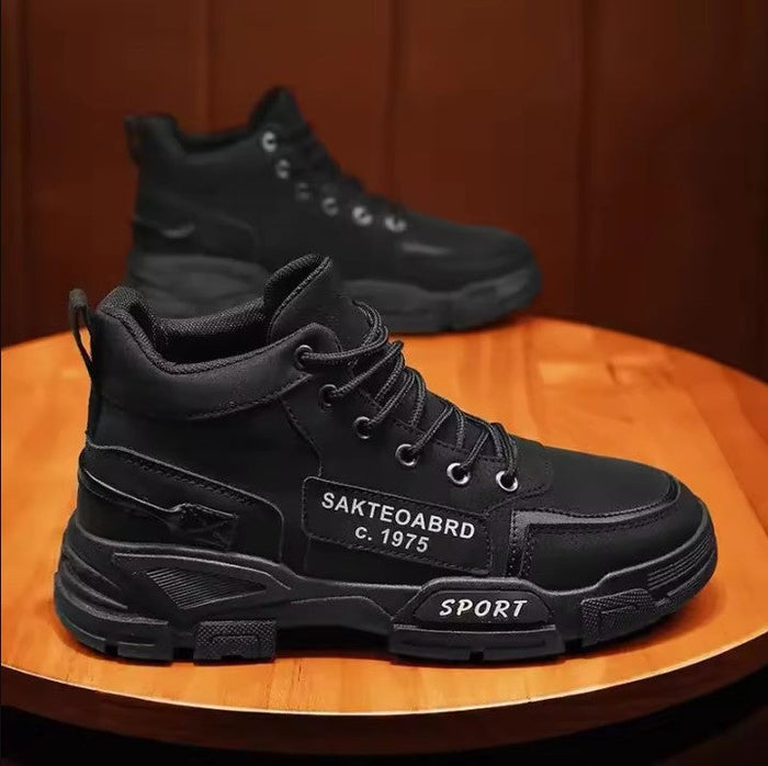 Fleece-Lined High-Top Trainers with Chunky Sole