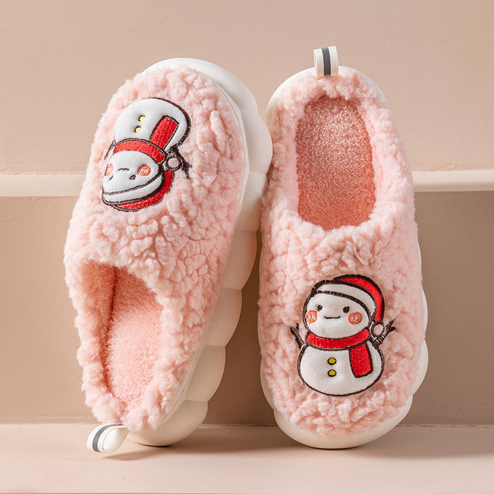 Imogen | Fluffy snowman slippers with thick anti-slip sole