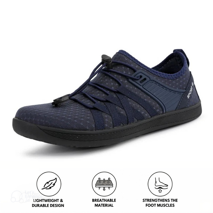 Men's Barefoot Trainers with Breathable Mesh Lace-Up