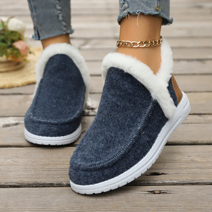 Fleece-Lined Barefoot Slip-On Shoes Waterproof Winter
