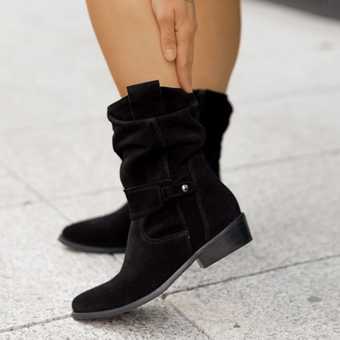 Millie | Women's slouchy suede western boots with pointed toe