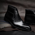 Men's polished leather lace-up ankle boots