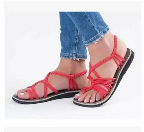 Women's Braided Strappy Sandals Lightweight Arch Support