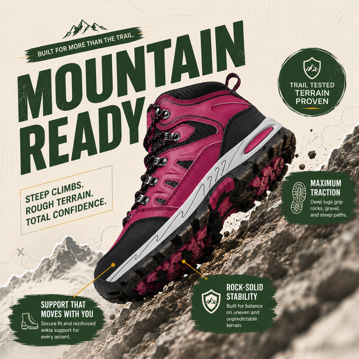 GlacierGrip Women’s Ski-Boot Hiking &amp; Trekking Boots