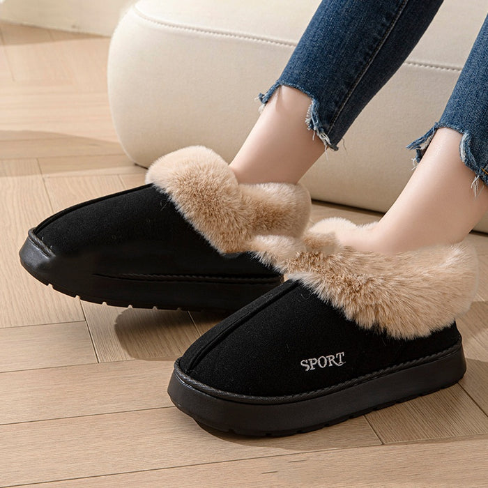 Freya | Platform slippers with faux fur cuff and lining
