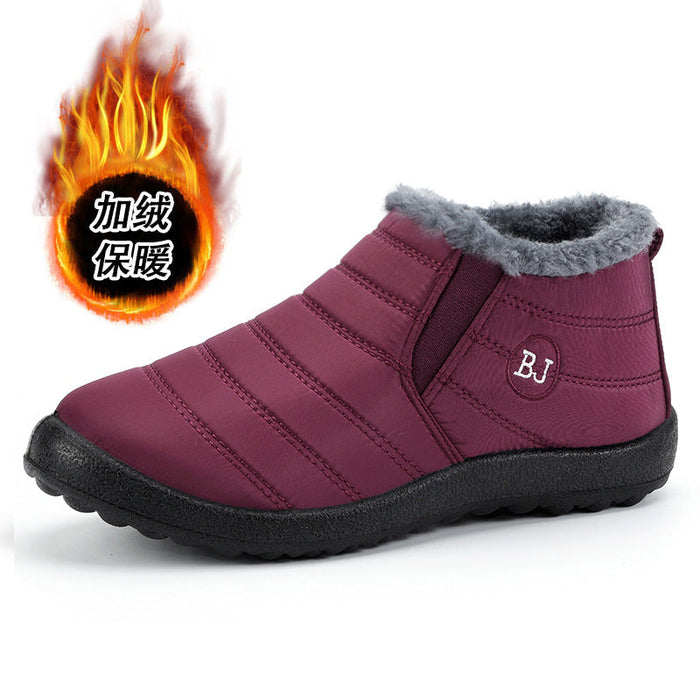 Quilted Ankle Boots Fleece Lined Slip-On Waterproof