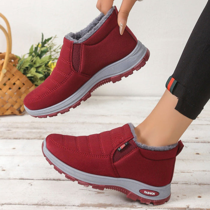 Women's Fleece-Lined Slip-On Winter Ankle Boots