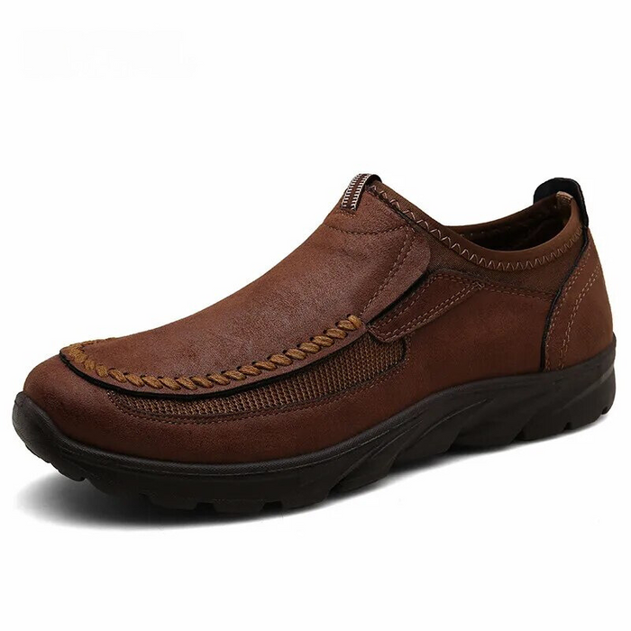 Women's Leather Slip-On Loafers with Orthopaedic Insole