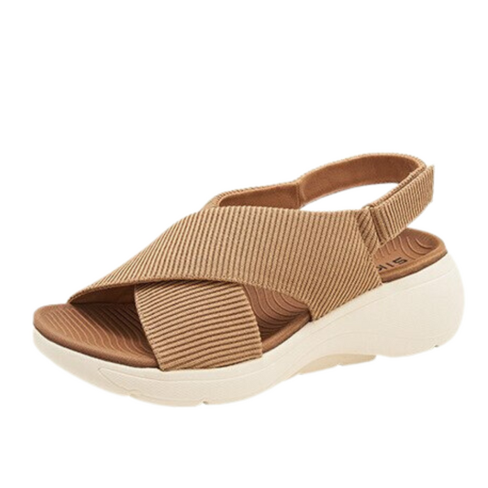 Women's Crossover Strap Wedge Sandals with Arch Support