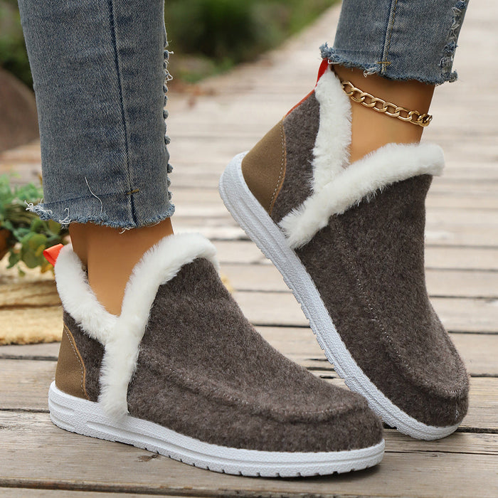 Fleece-Lined Barefoot Slip-On Shoes Waterproof Winter