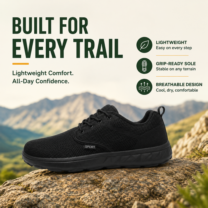 SummitEase Men’s Wide-Toe Orthopedic Walking Shoes