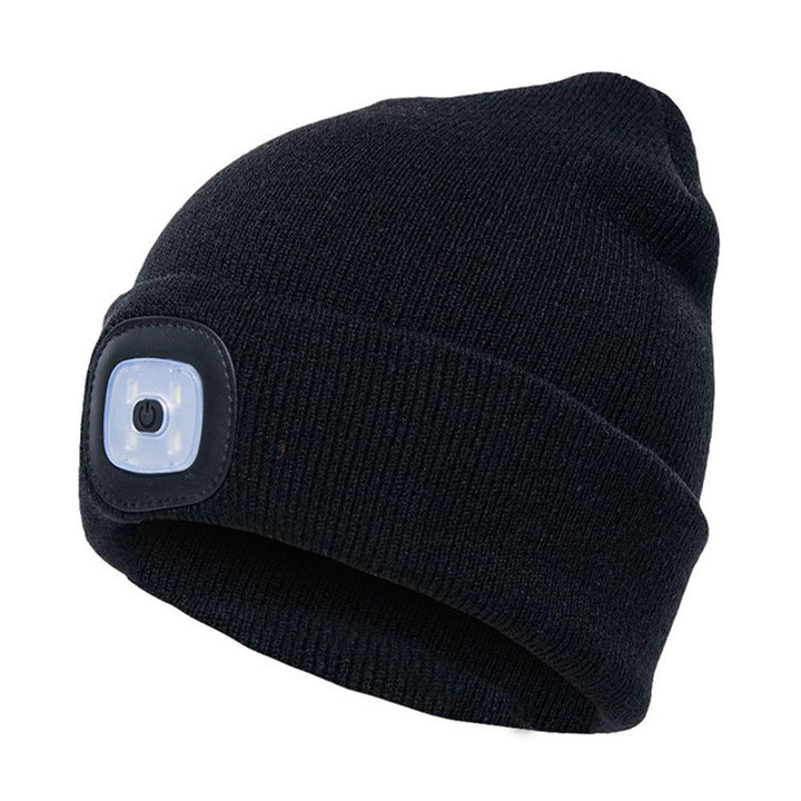 LED Headlamp Beanie - Rechargeable Hands-Free Lighted Winter Hat