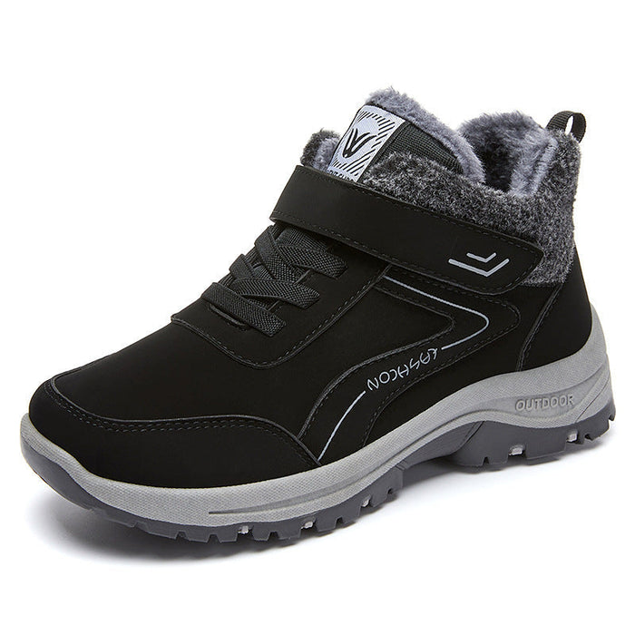 Fleece-Lined Winter Trainers with Hook-and-Loop Strap