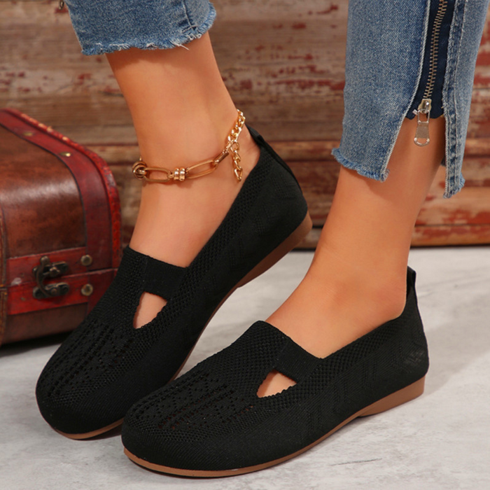 Women's Round Toe Slip-On Flat Walking Shoes
