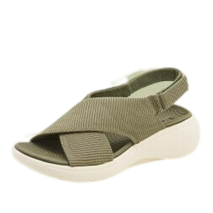 Women's Crossover Strap Wedge Sandals with Arch Support