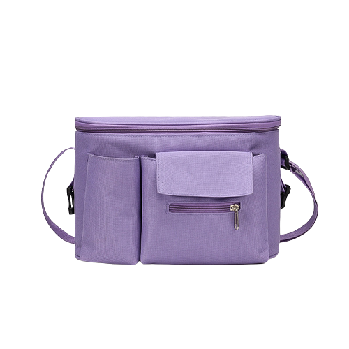Insulated Stroller Organiser with Front Pockets and Strap