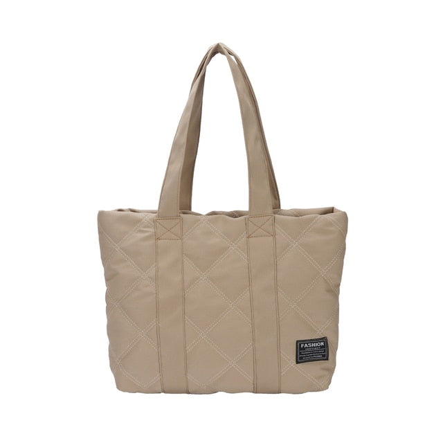 Women's Quilted Tote Bag Water-Resistant Zip Top