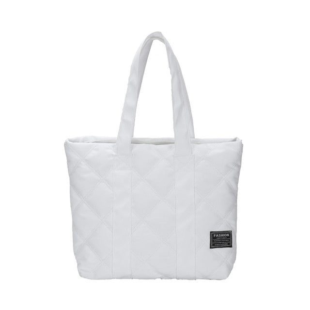 Women's Quilted Tote Bag Water-Resistant Zip Top