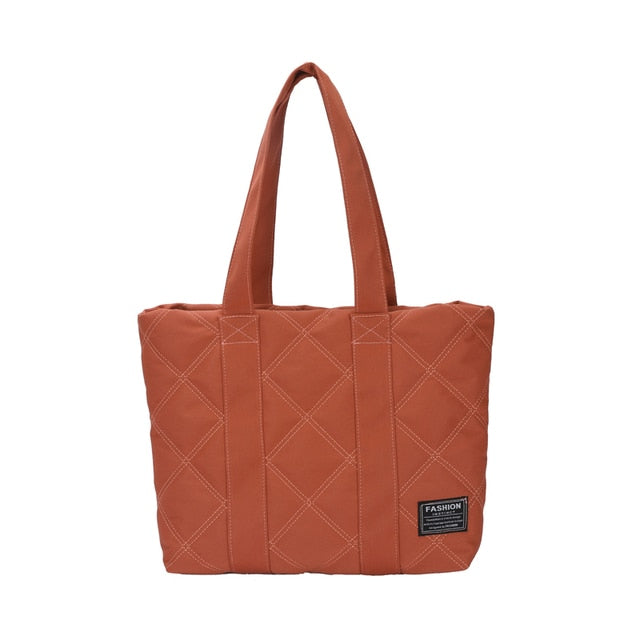 Women's Quilted Tote Bag Water-Resistant Zip Top