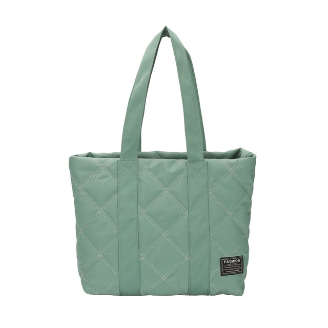 Women's Quilted Tote Bag Water-Resistant Zip Top