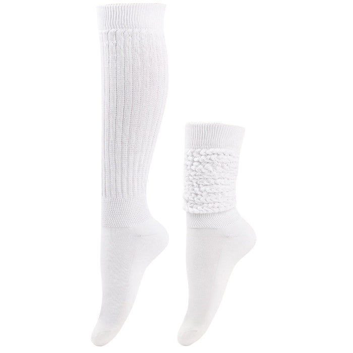 Calf Socks with Cable Knit Panel and Ribbed Cuff