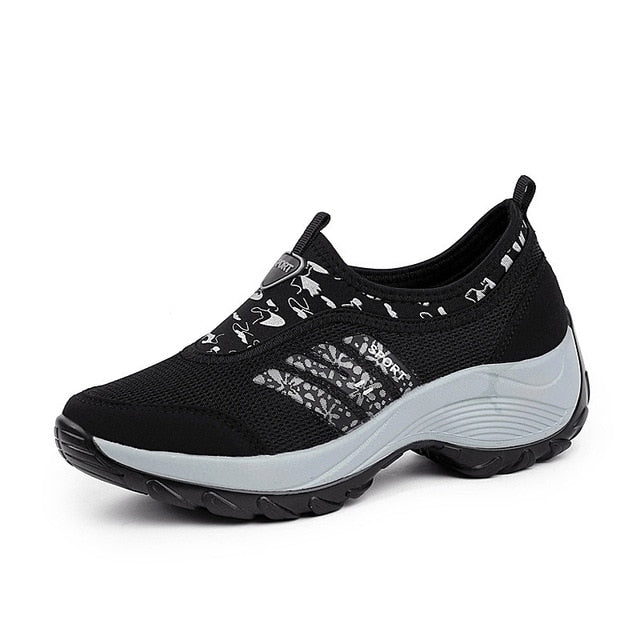 Women's Mesh Arch Support Trainers with Cushioned Sole