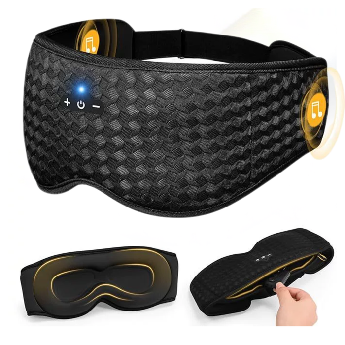 Bluetooth Sleep Mask 3D Contoured Eye Cups Light Blocking