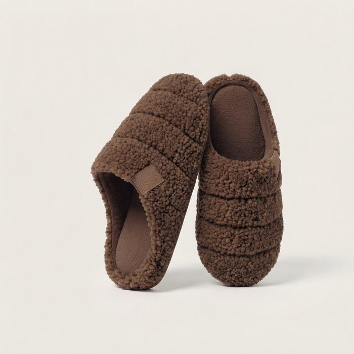 Men's Plush-Lined Quilted Slippers with Memory Foam