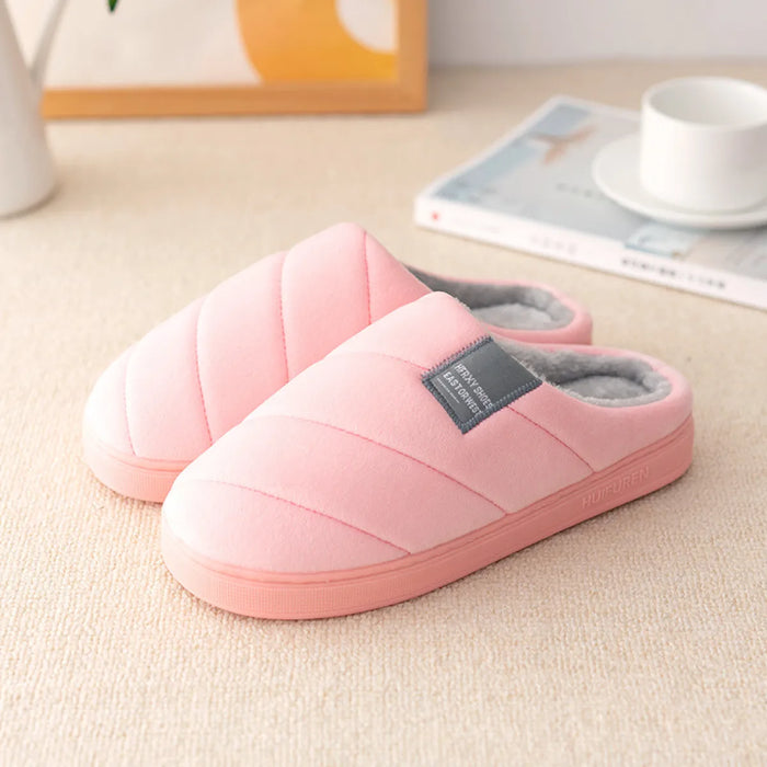 Men's Plush-Lined Quilted Slippers with Memory Foam
