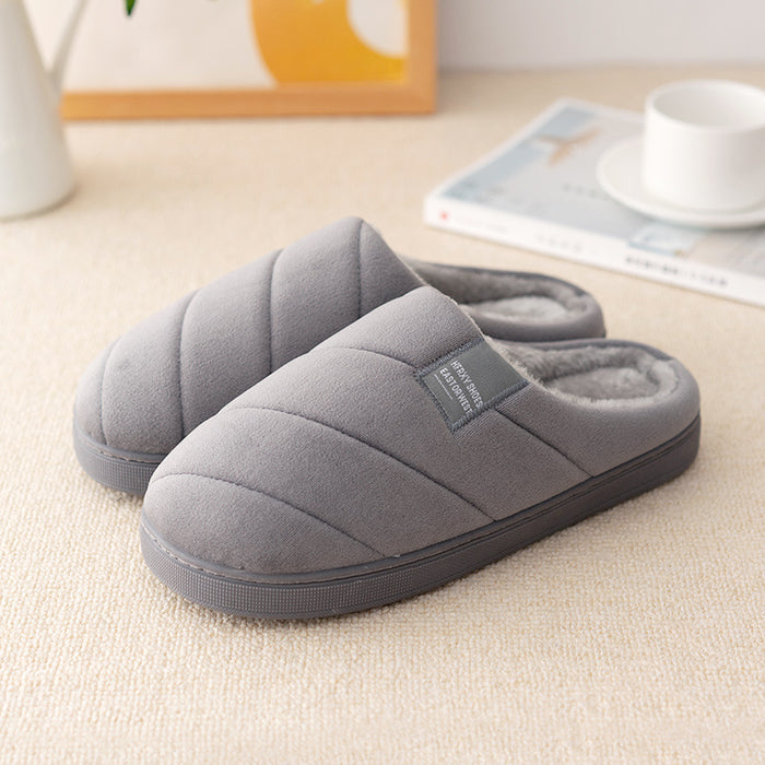 Men's Plush-Lined Quilted Slippers with Memory Foam