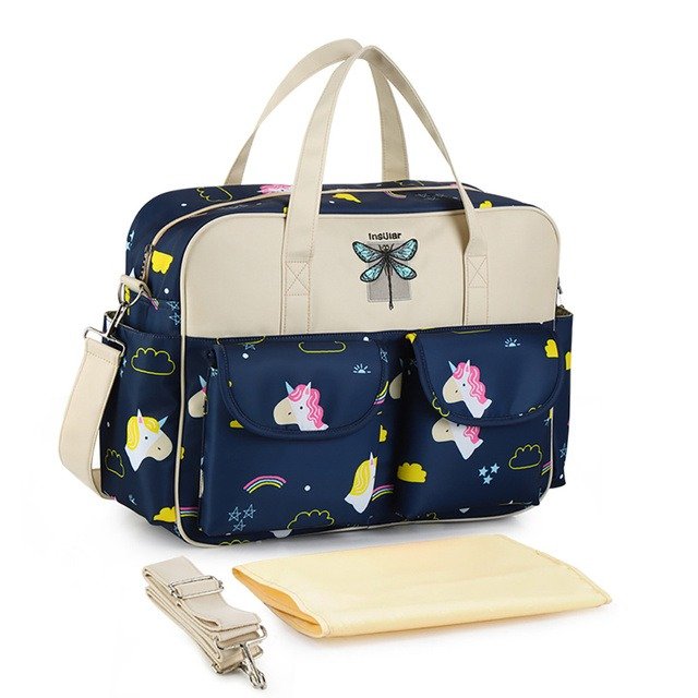 Multi-Pocket Diaper Bag with Stroller Straps