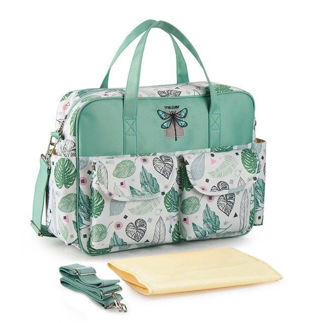 Multi-Pocket Diaper Bag with Stroller Straps