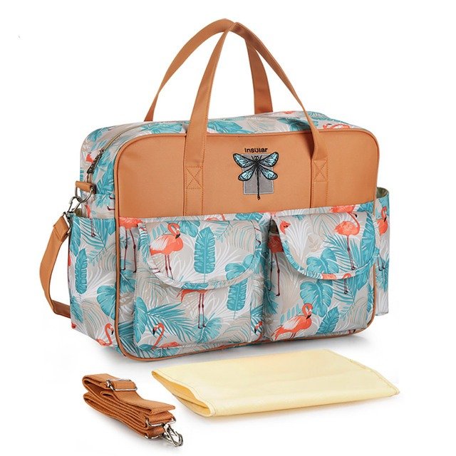 Multi-Pocket Diaper Bag with Stroller Straps