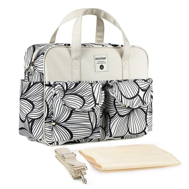 Multi-Pocket Diaper Bag with Stroller Straps