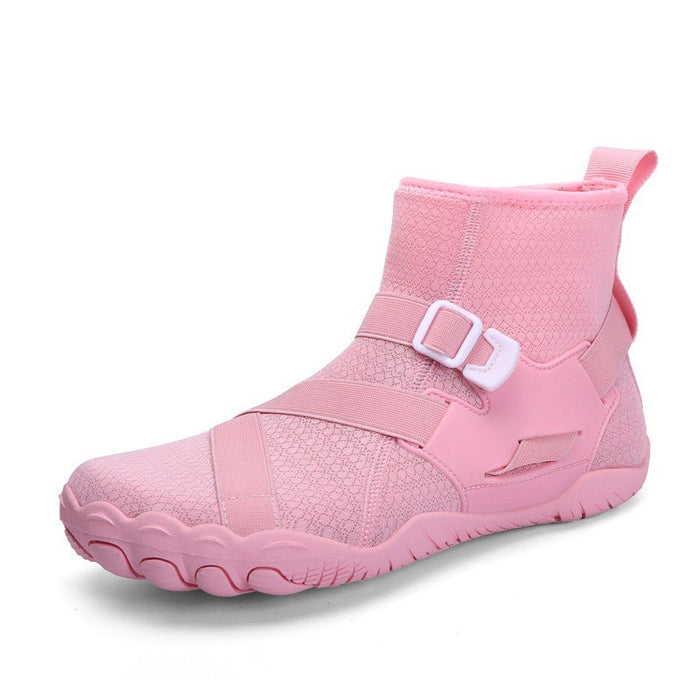 Barefoot High-Top Trainers with Buckle Strap