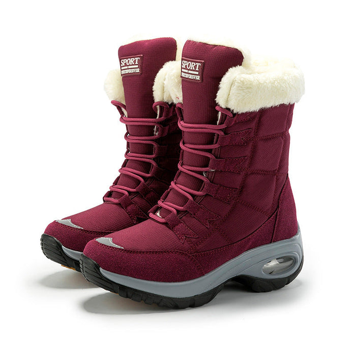 Women's Fleece-Lined Winter Boots Non-Slip Lace-Up
