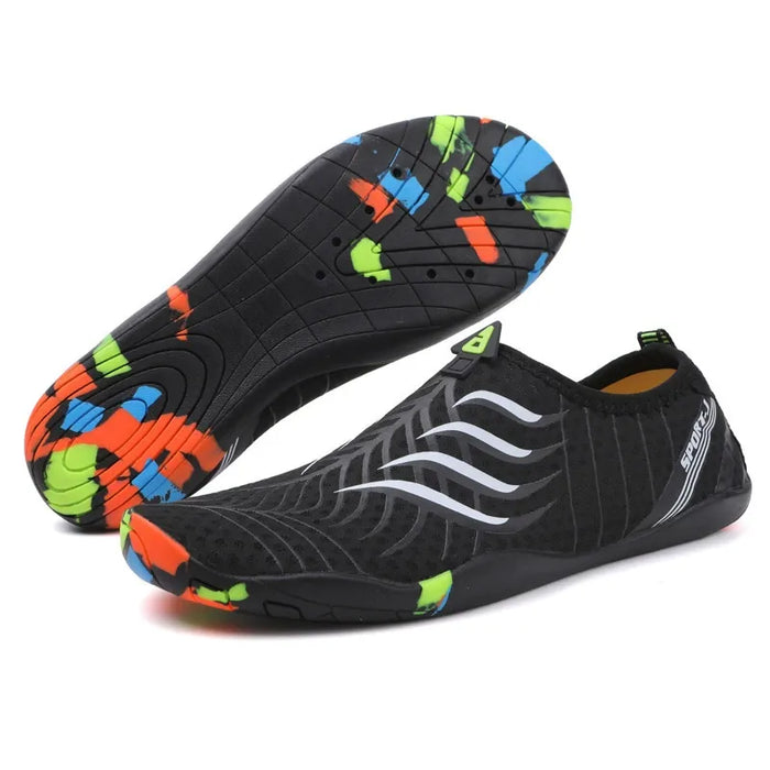 Slip-On Water Shoes with Textured Sole for Swimming