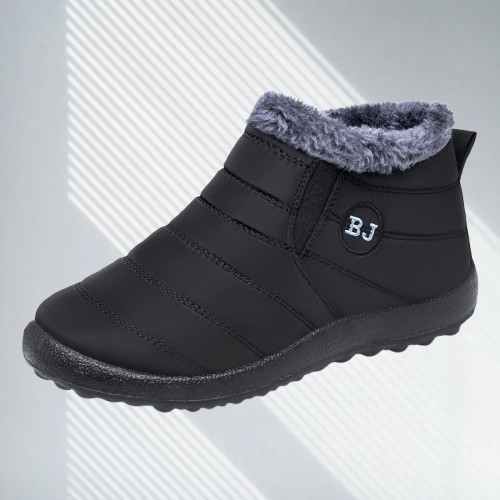 Women's Fleece-Lined Ankle Boots with Quilted Design