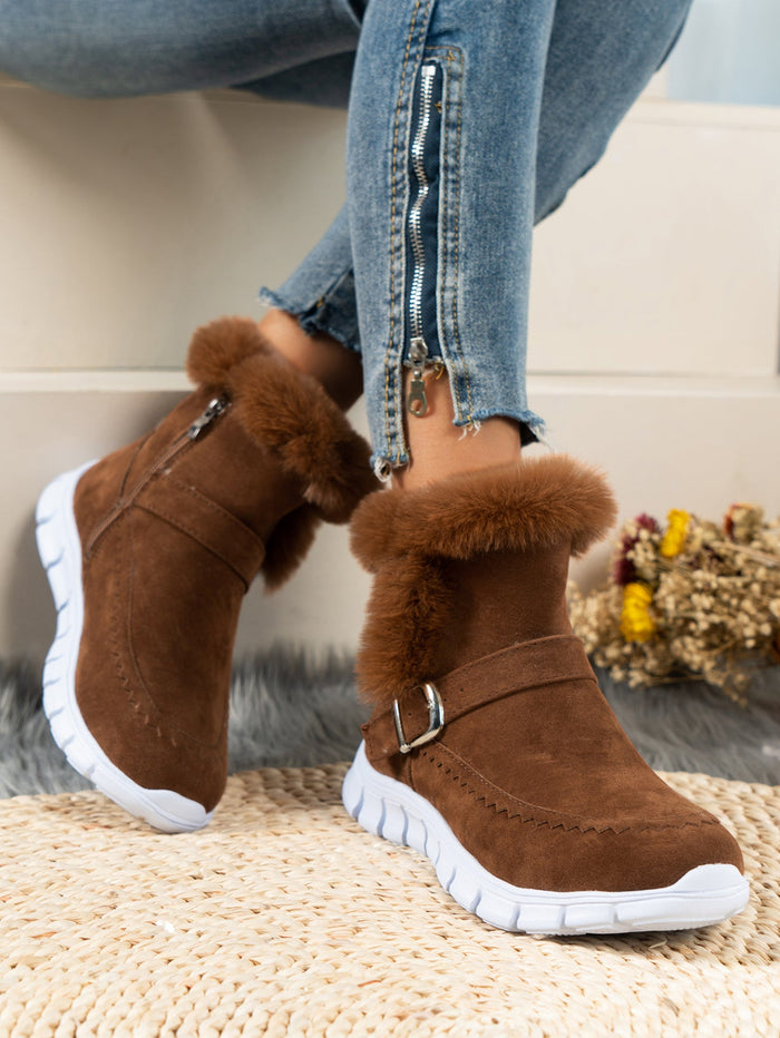 Women's Fur-Lined Ankle Boots with Arch Support