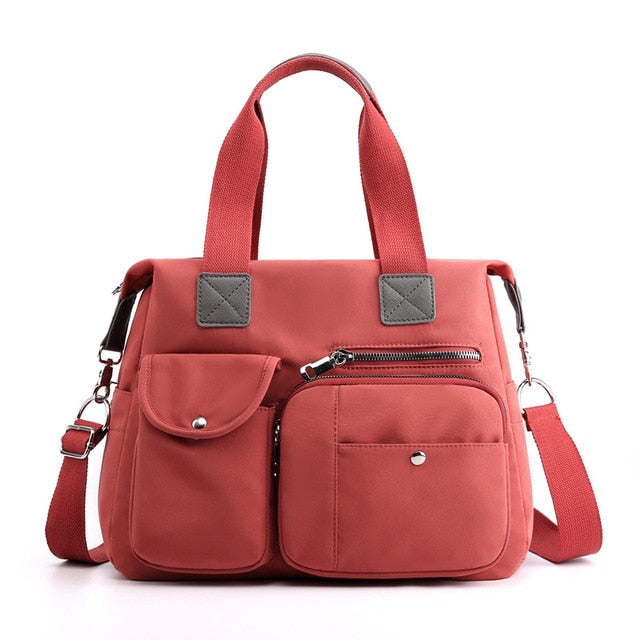 Women's Water-Resistant Tote Bag with Front Pockets