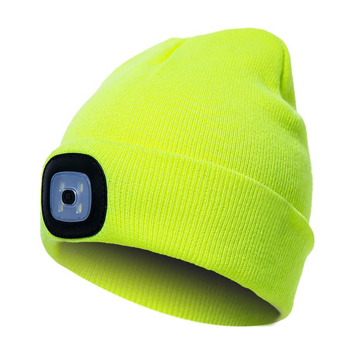 LED Headlamp Beanie - Rechargeable Hands-Free Lighted Winter Hat